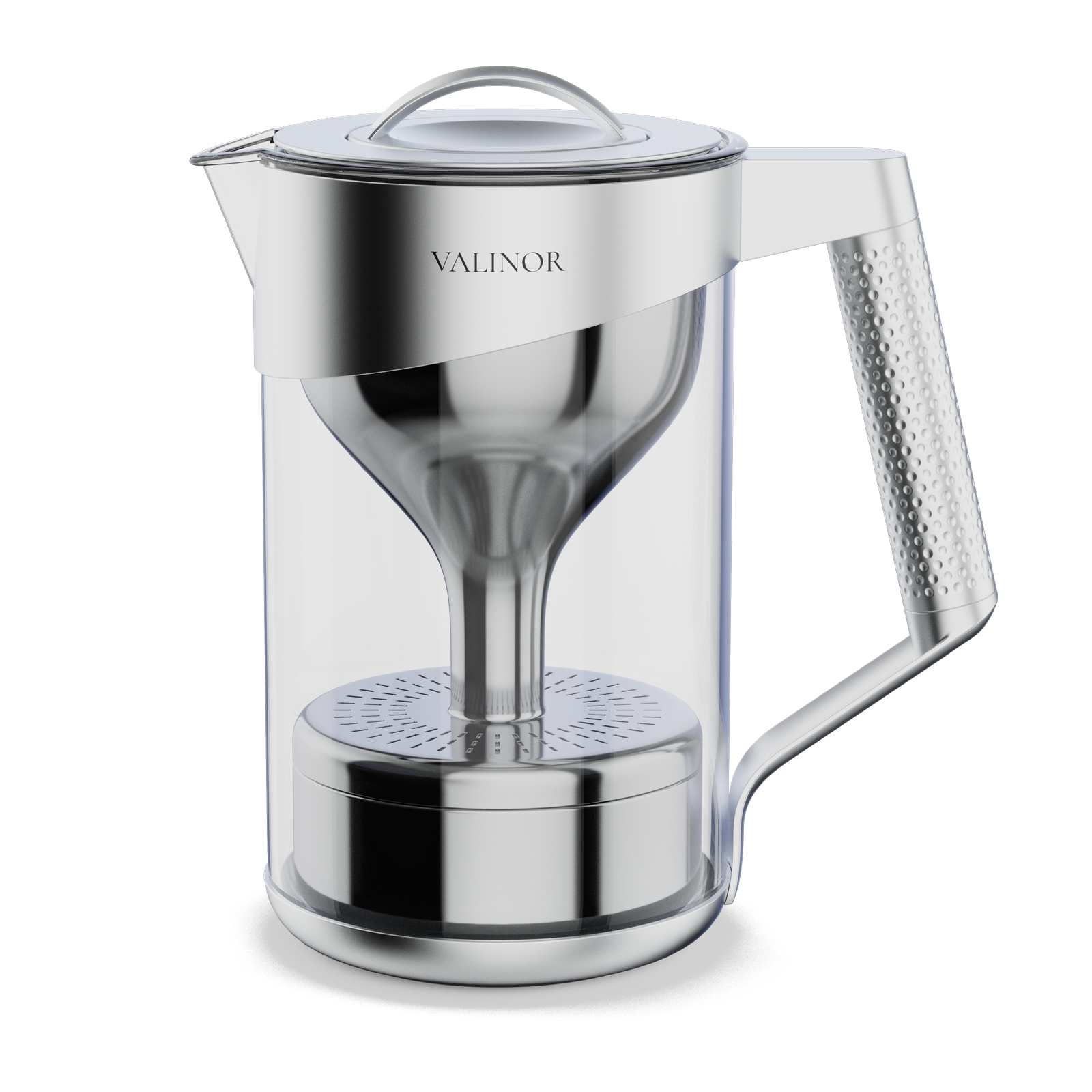 Valinor glass and stainless steel water filtration pitcher